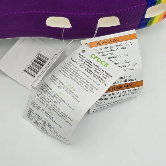 NWT Crocs Classic Rainbow Dye Clogs, Men's 10 / Women's 12 ~ Pride Sandals ~ - Picture 14 of 16